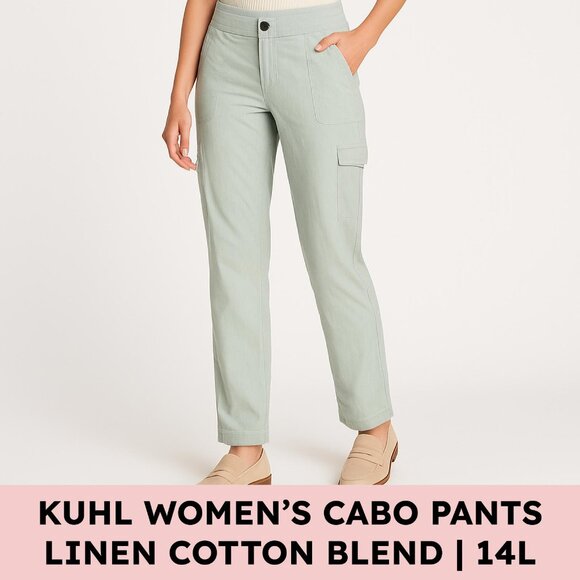 Kuhl Pants - Kuhl Cabo Pant Linen Blend for Travel Hiking Coastal Grandma Gorpcore 14 Long